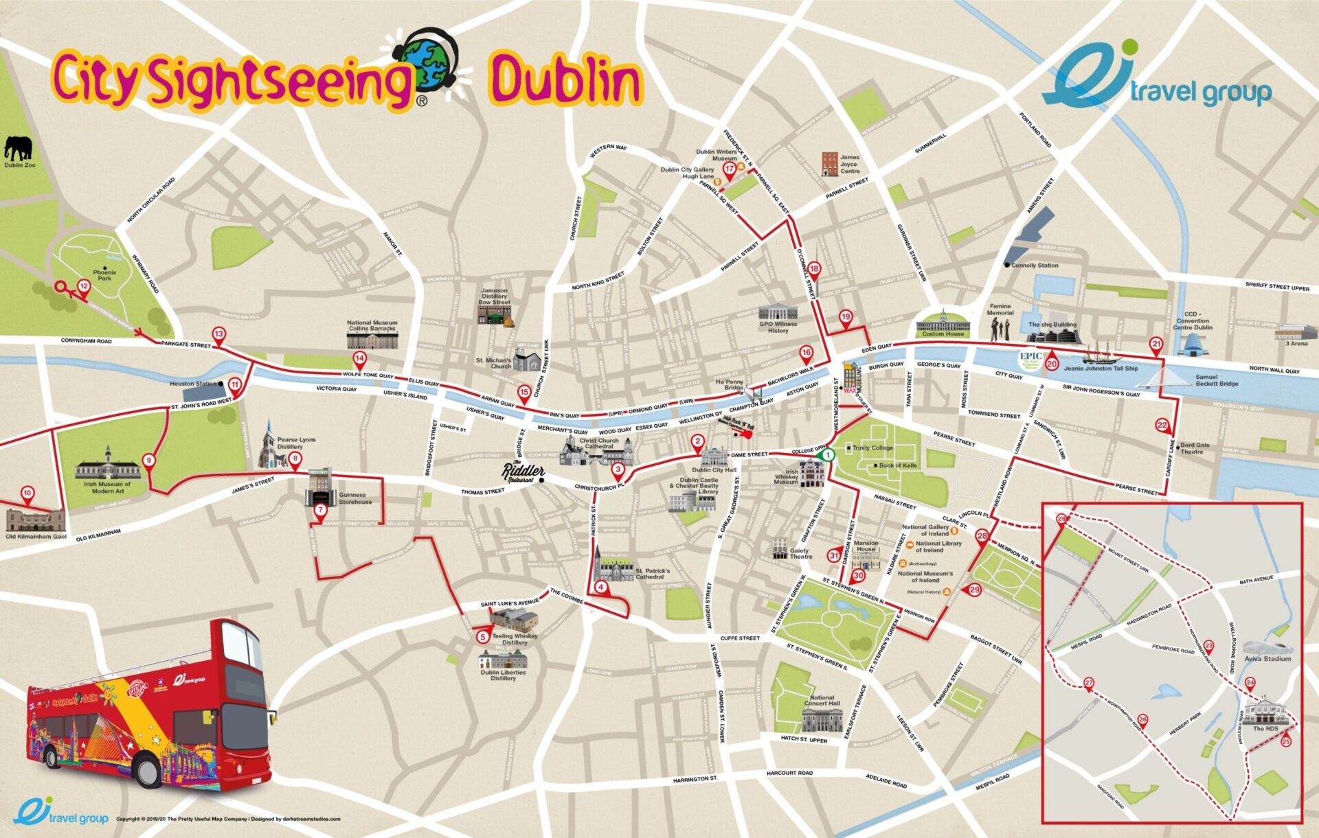 City Sightseeing Dublin Map Scaled 